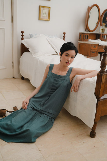 CELINA DRESS IN MALACHITE