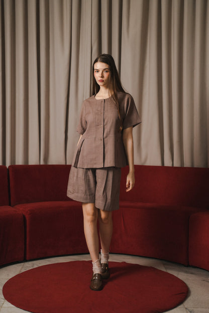 FAYE TOP IN TOFFEE NUT