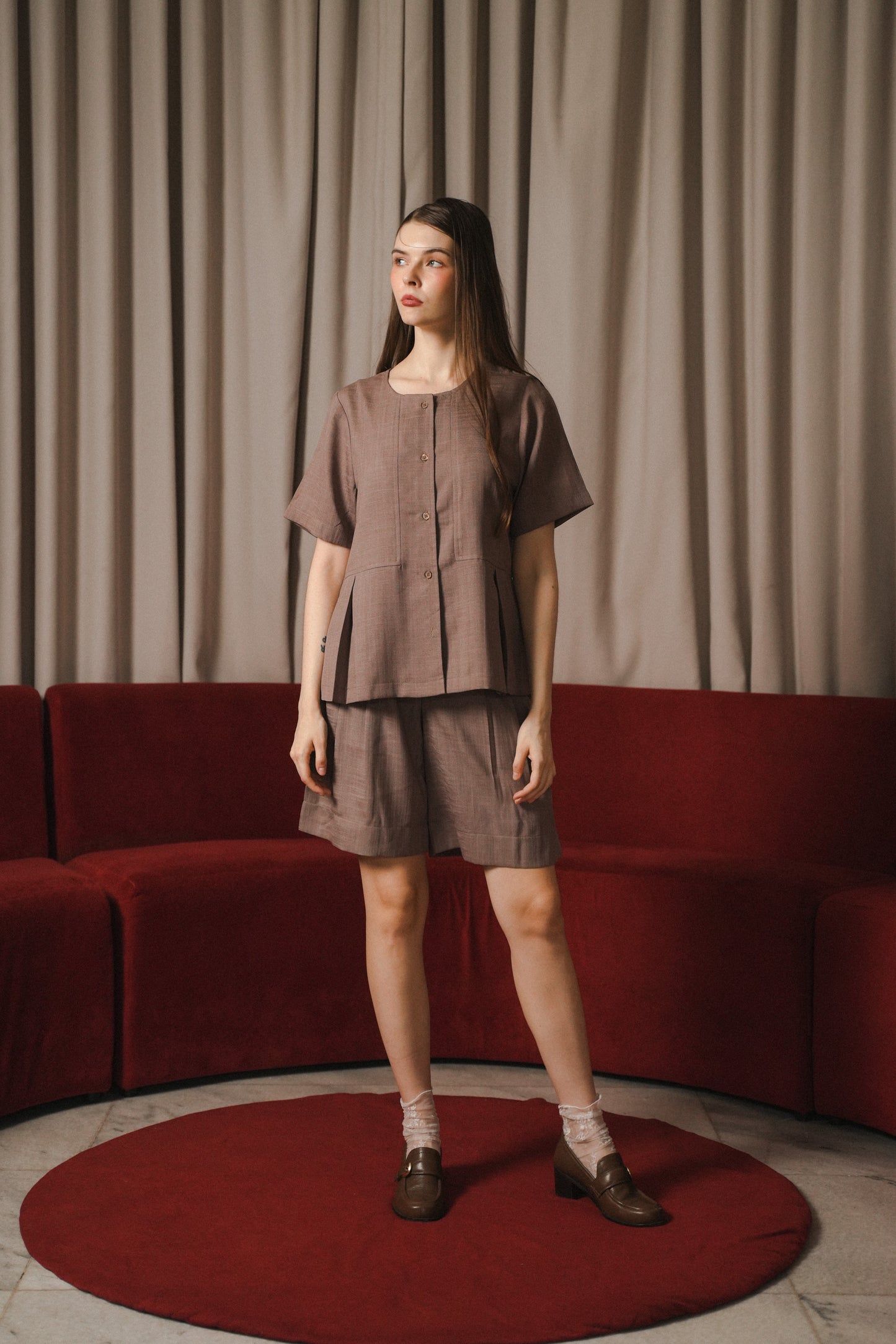 FAYE TOP IN TOFFEE NUT