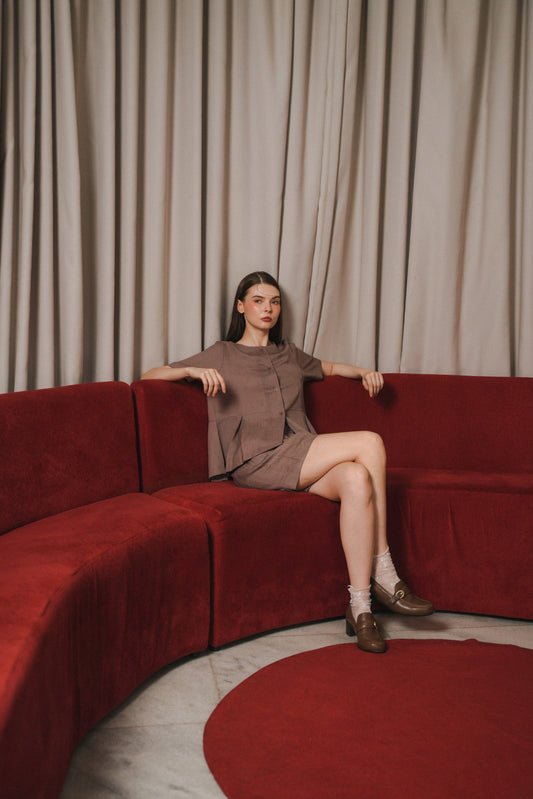 FAYE TOP IN TOFFEE NUT