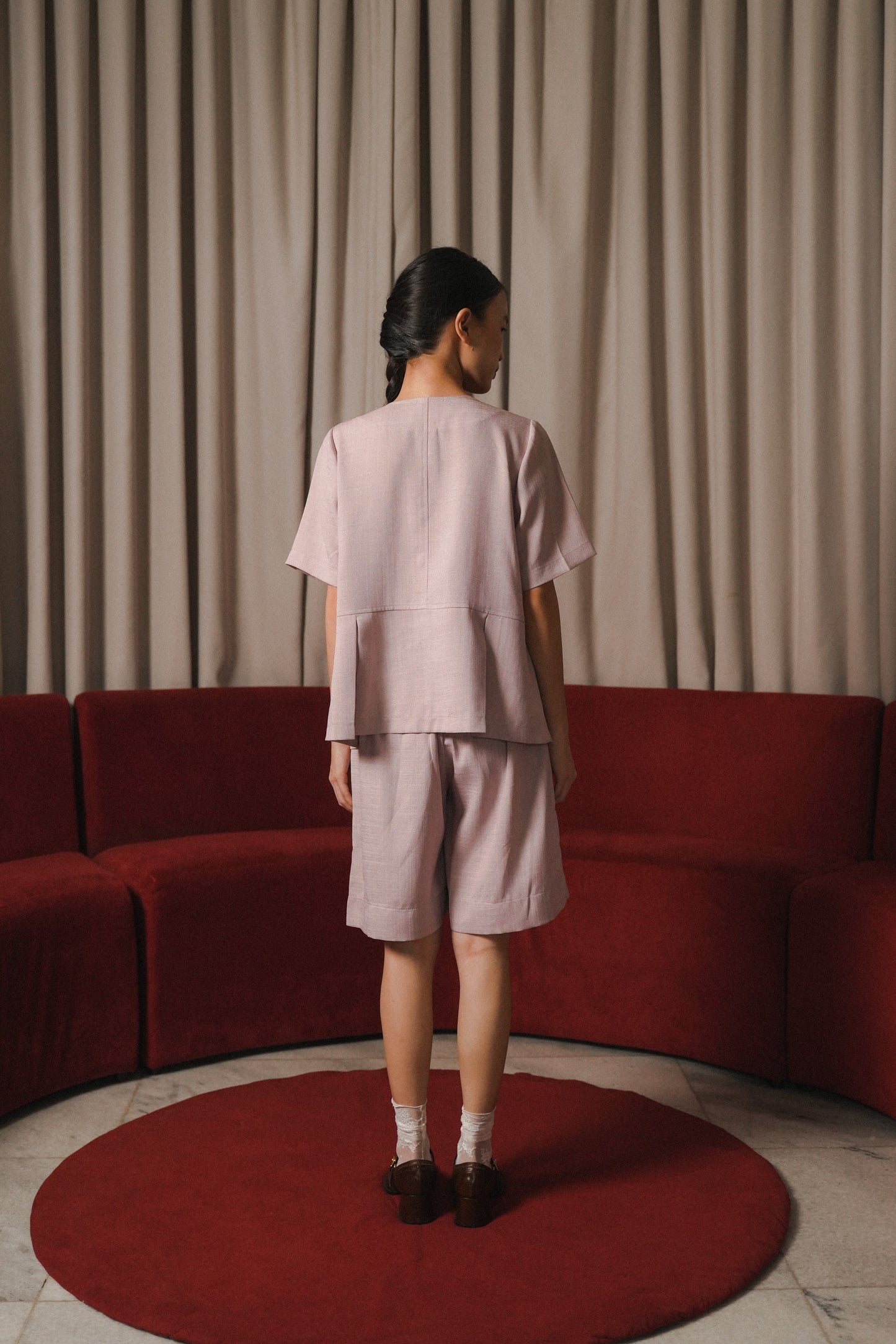 FAYE TOP IN MUTED PEONY