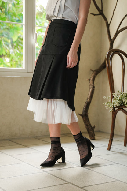 PERCY SKIRT IN DEEP BLACK