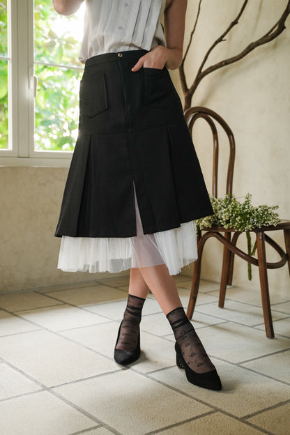 PERCY SKIRT IN DEEP BLACK