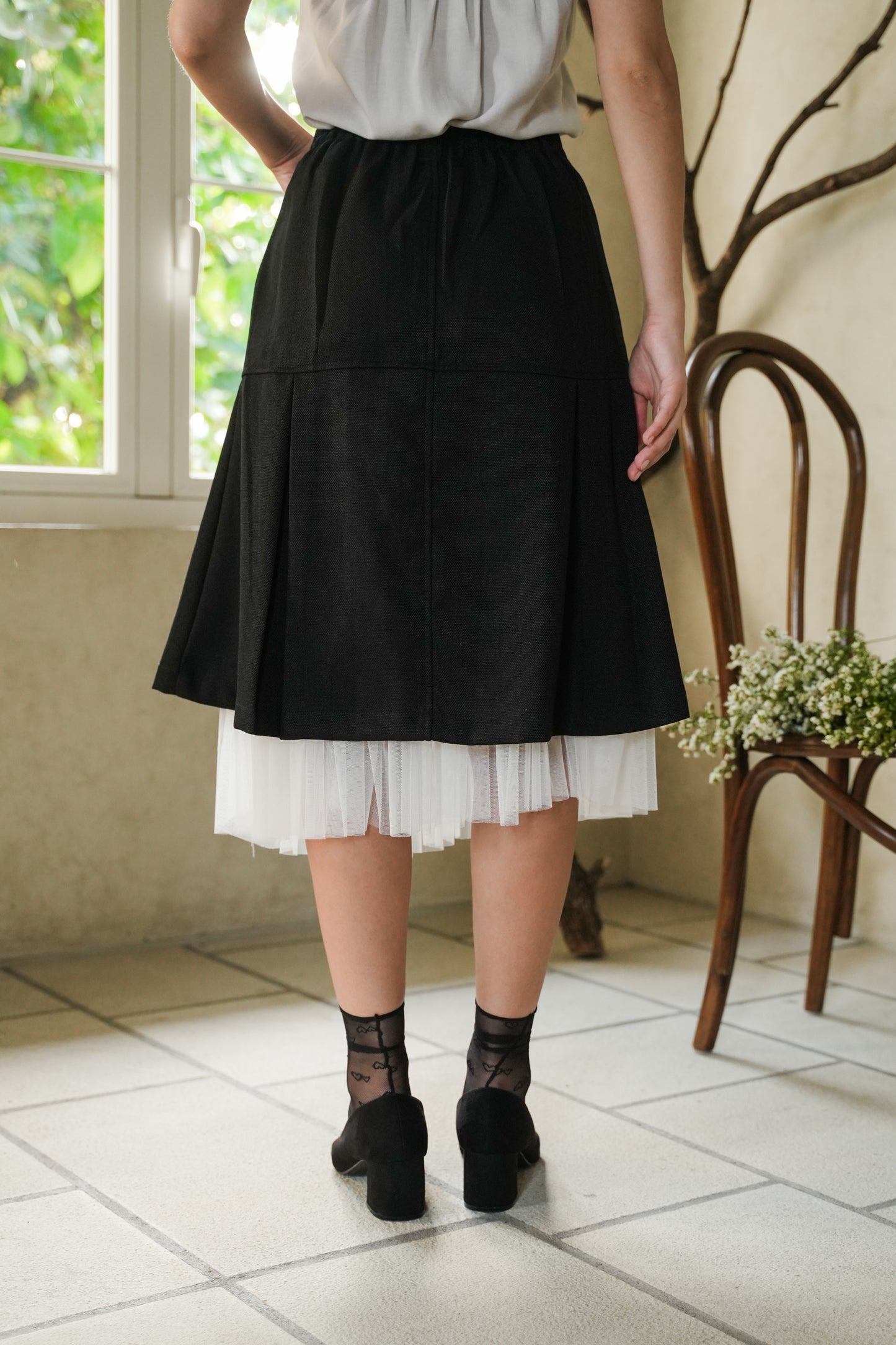 PERCY SKIRT IN DEEP BLACK