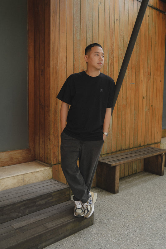 TIDE UNISEX TEES IN DEEP BLACK