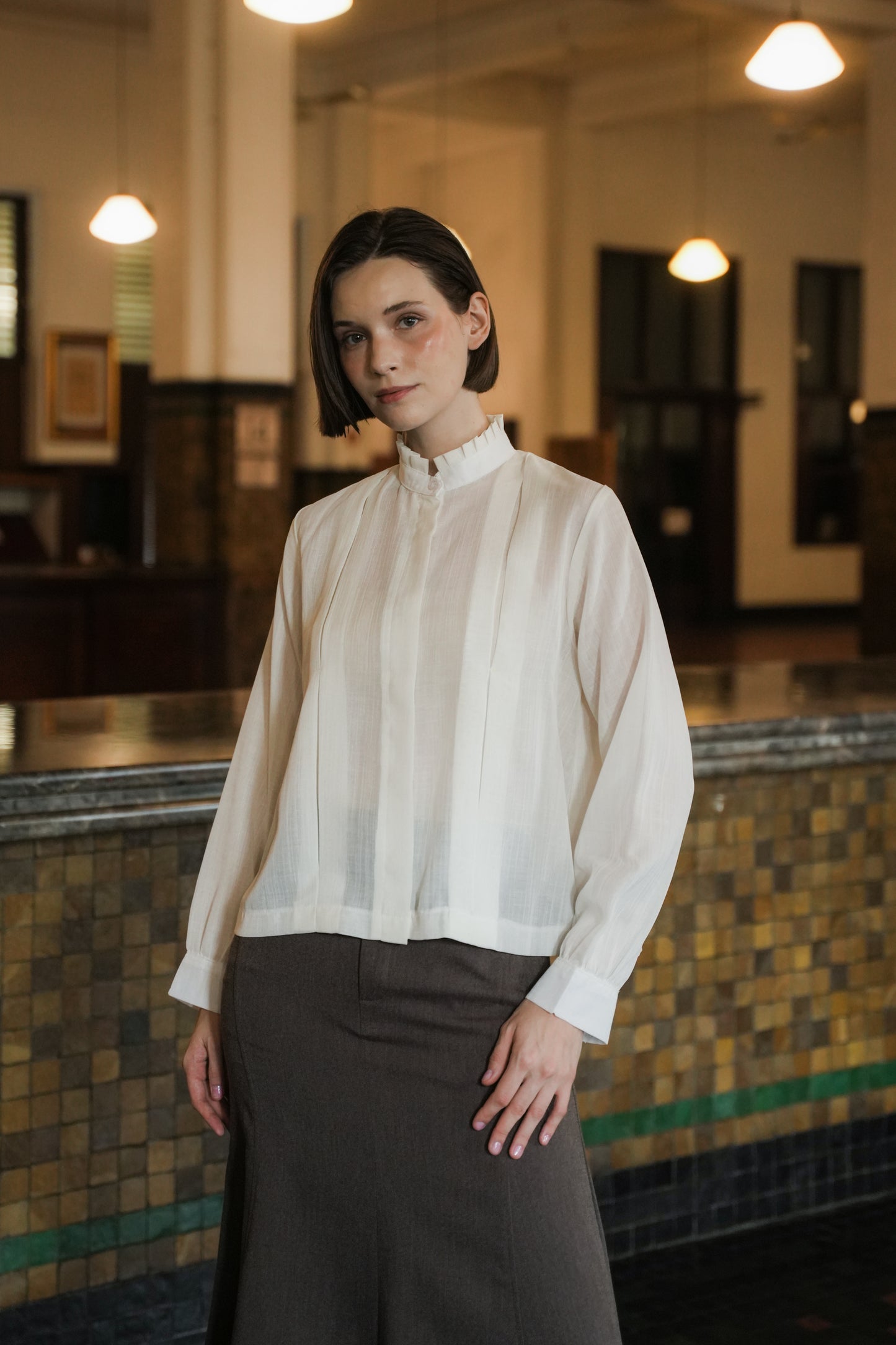 MANON SHIRT IN PEARL WHITE