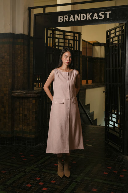 LAMER DRESS IN FEATHER BERRY
