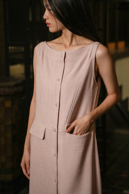 LAMER DRESS IN FEATHER BERRY