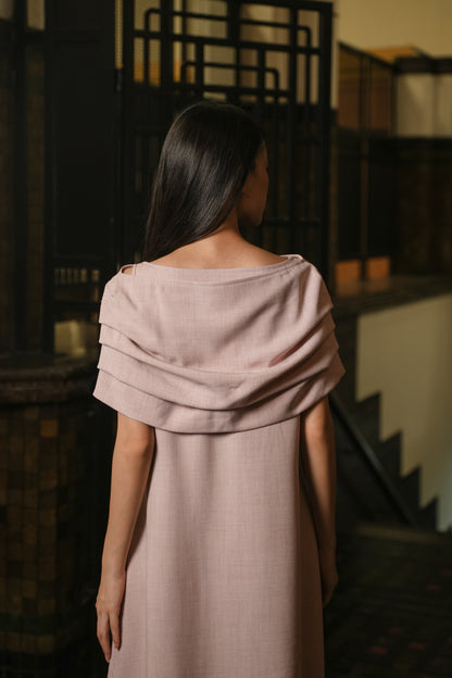 LAMER DRESS IN FEATHER BERRY