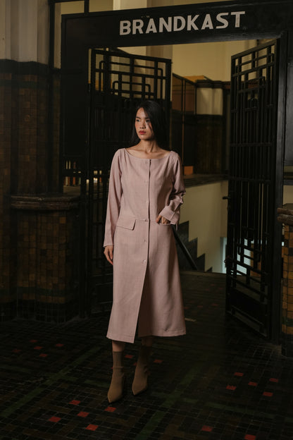 LAMER DRESS IN FEATHER BERRY