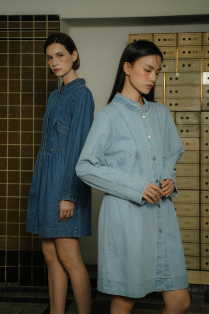 CARYS DENIM DRESS IN SKYE
