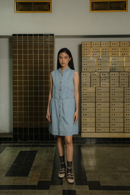 CARYS DENIM DRESS IN SKYE