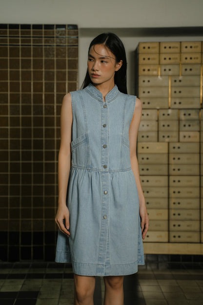 CARYS DENIM DRESS IN SKYE