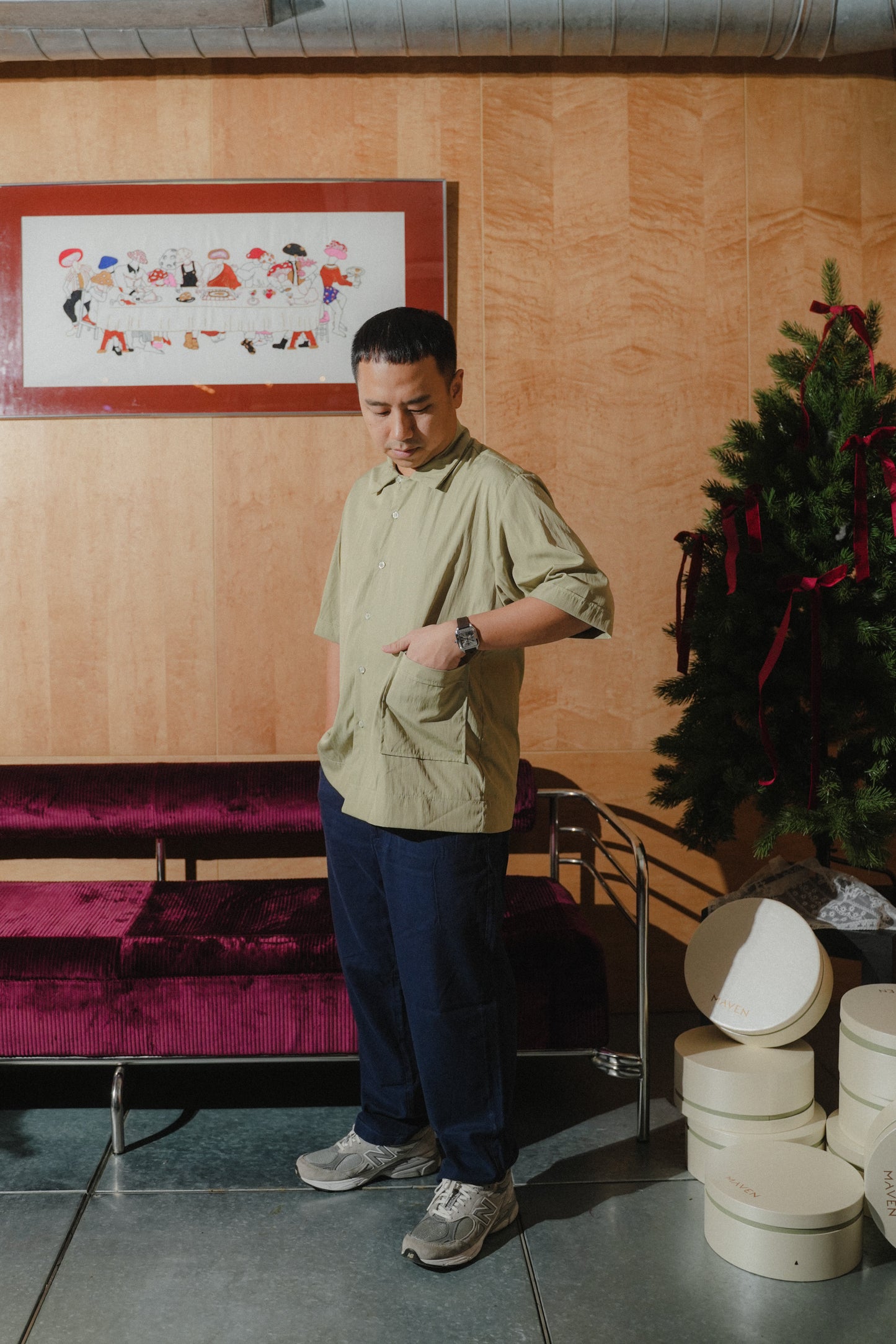 CEDRIC UNISEX SHIRT IN CEDAR GREEN