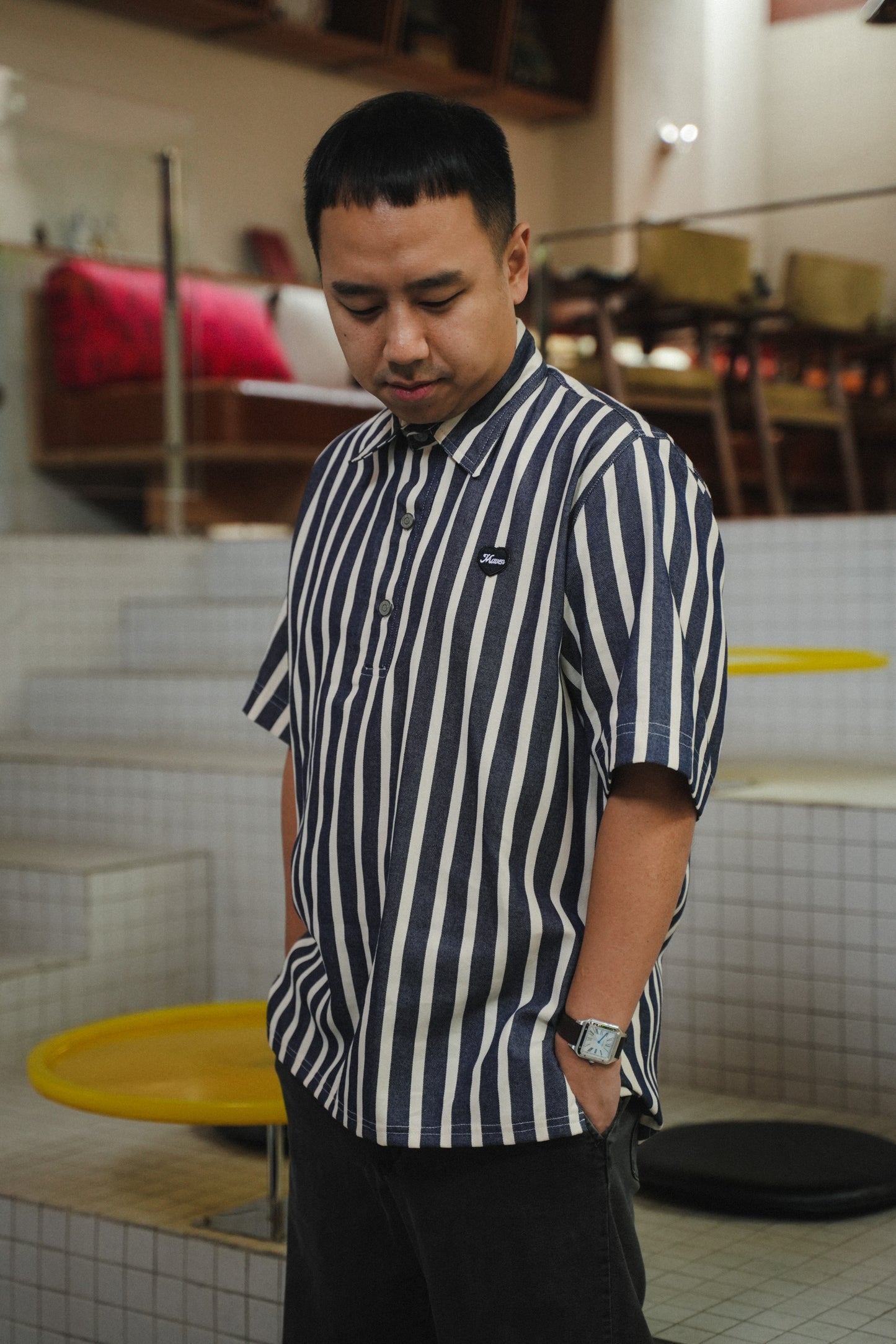 ANSEL UNISEX SHIRT IN INDIGO