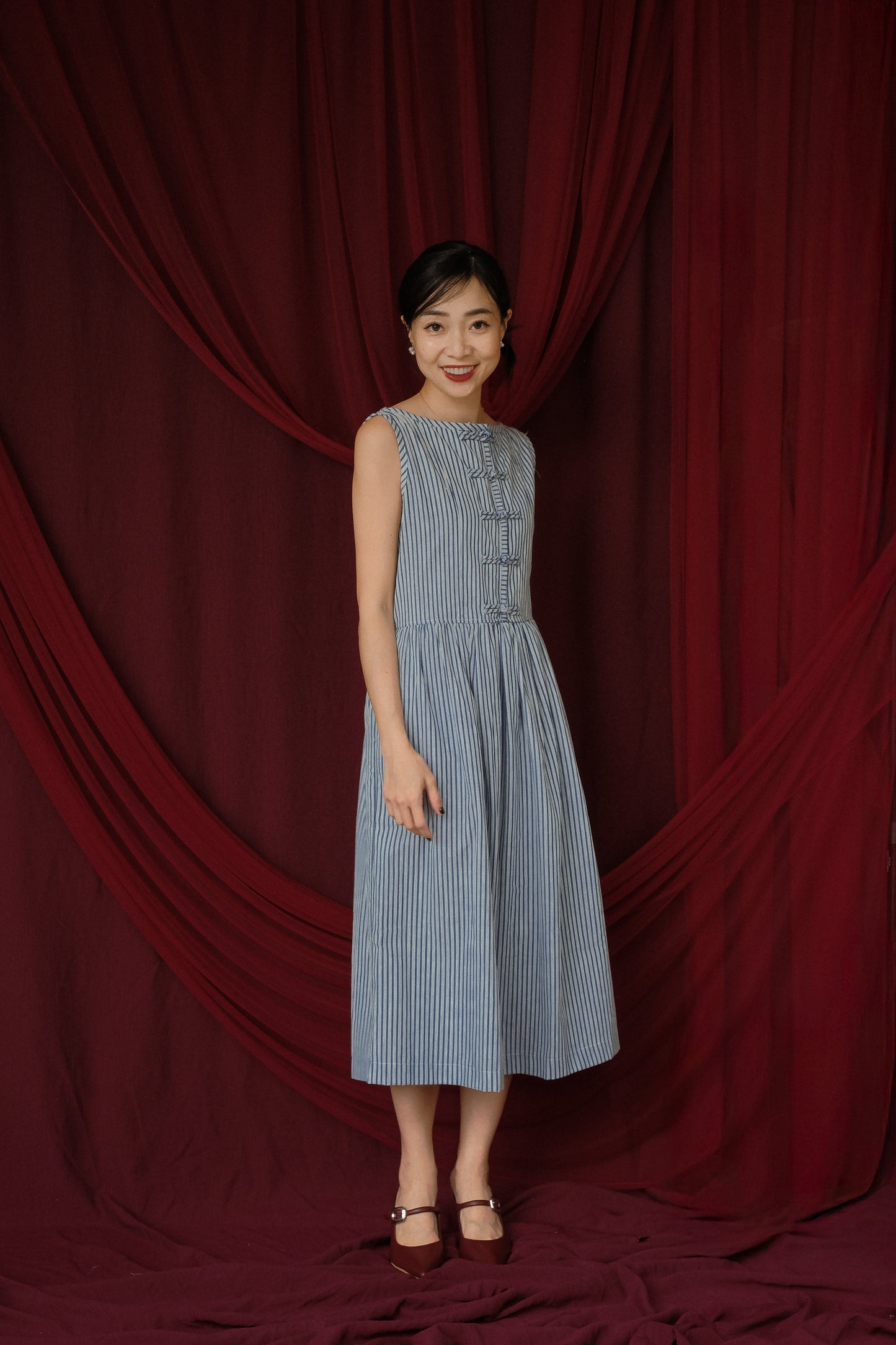 BAO DRESS IN MUTED BLUE