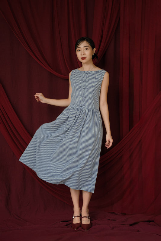 BAO DRESS IN MUTED BLUE