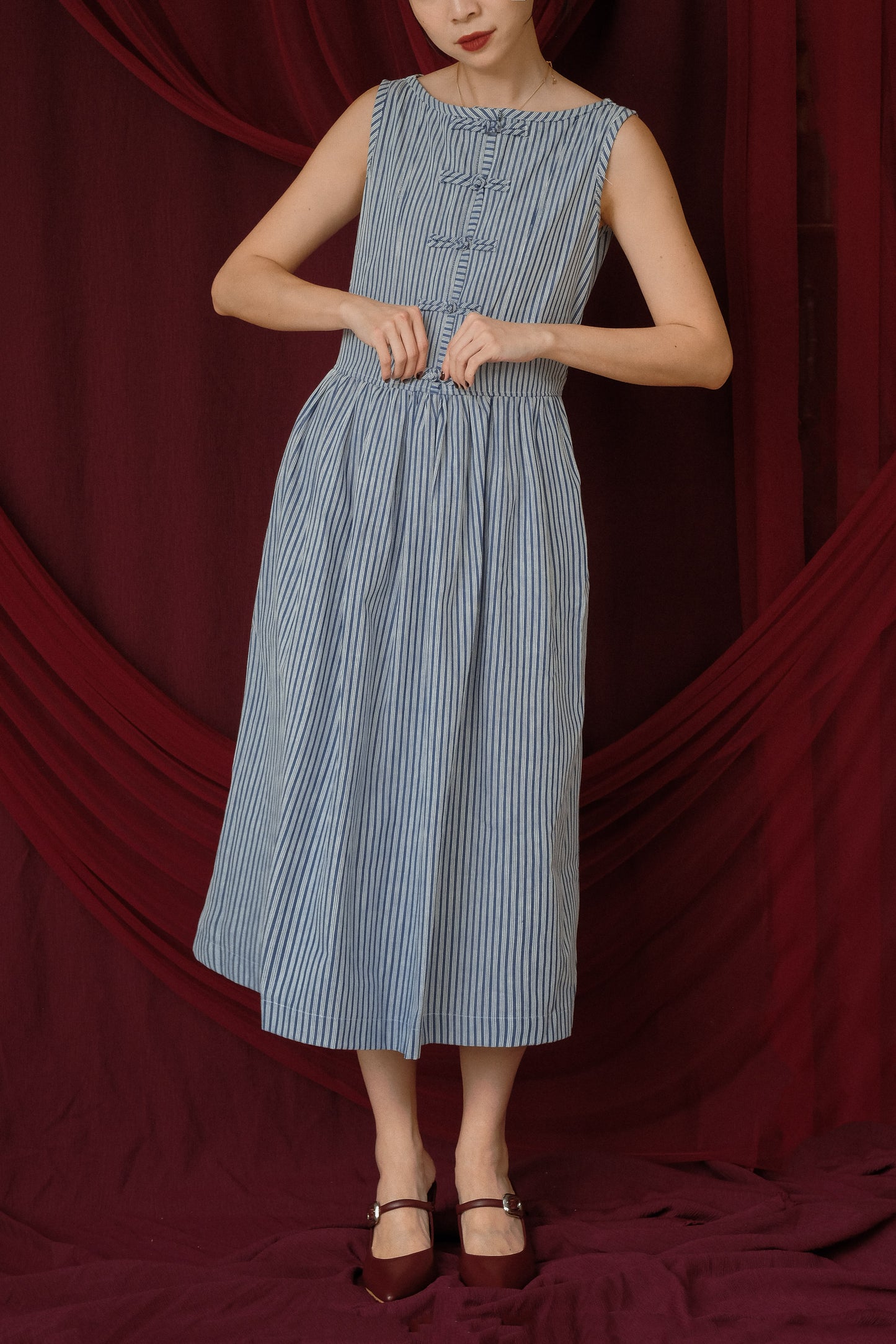 BAO DRESS IN MUTED BLUE