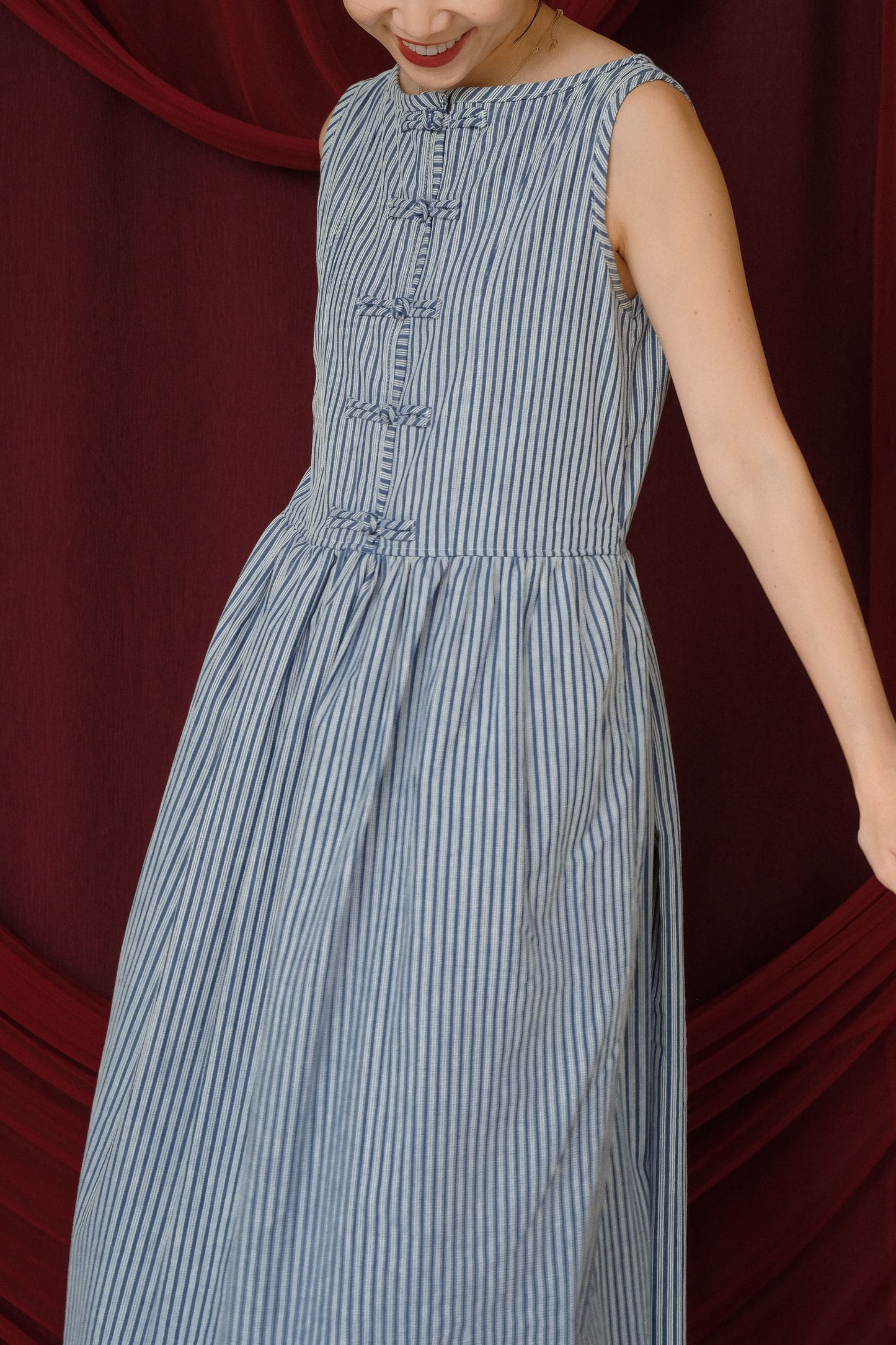 BAO DRESS IN MUTED BLUE