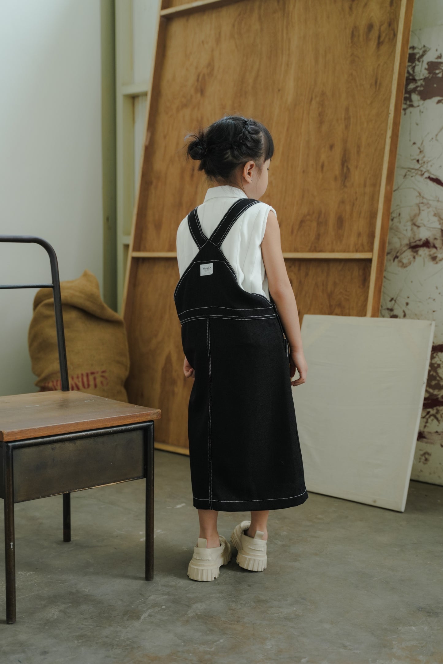 MINI TADAO OVERALL IN DEEP BLACK