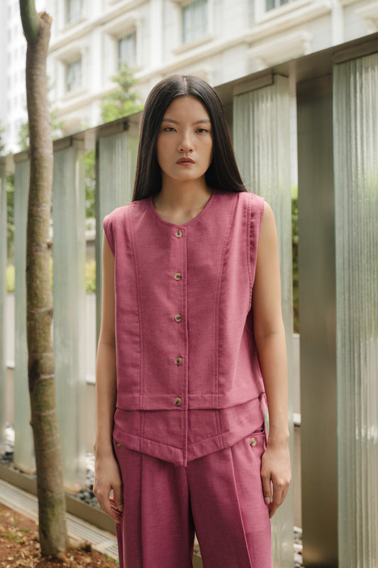 DEFECT 15% - NEGISHI TOP SLEEVELESS IN PINK FLAMBE