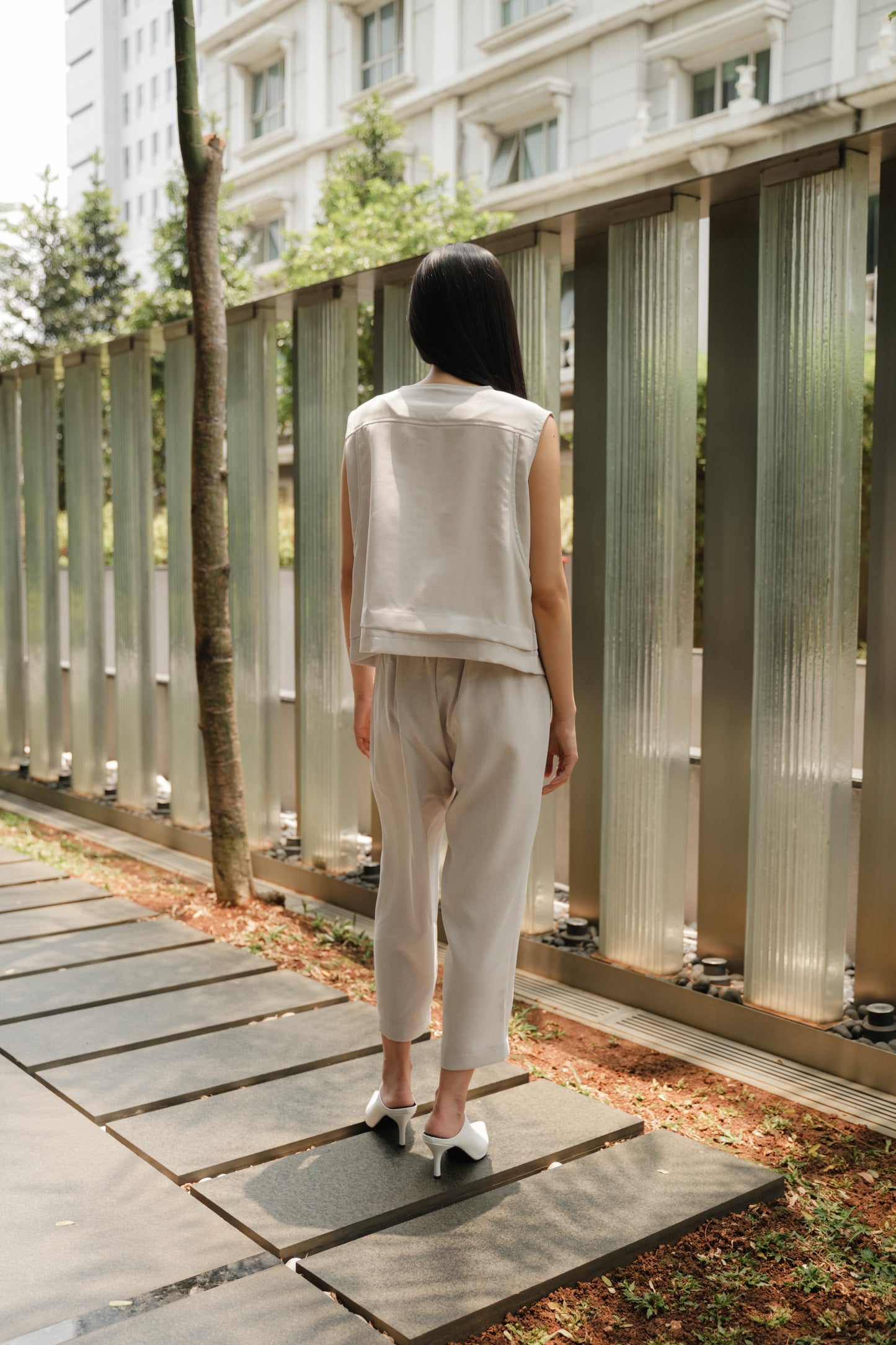 NEGISHI TOP IN TAPESTRY GREY