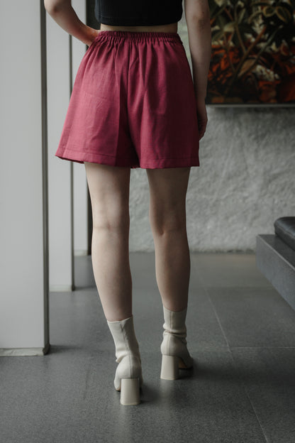 NOUCHI SKORT IN CURRANT RED