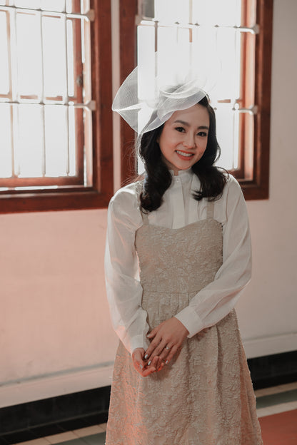VIVIENNE DRESS IN CHAMPAGNE LILY