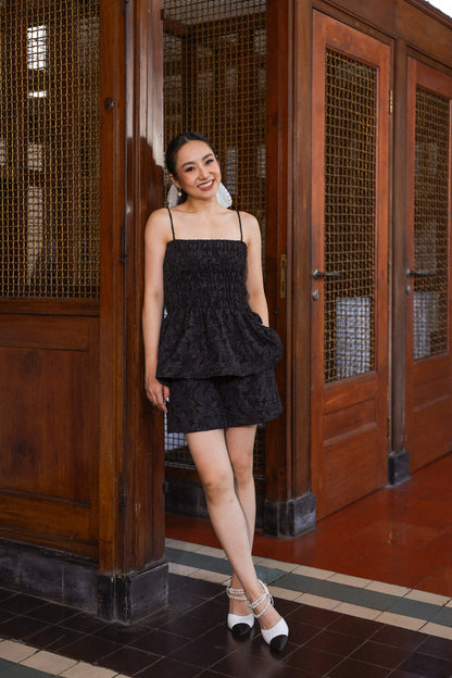 BIJOU JACQUARD PANT IN NOIR