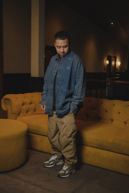 RHYS DENIM JACKET IN PIPE BLUE FOR HIM