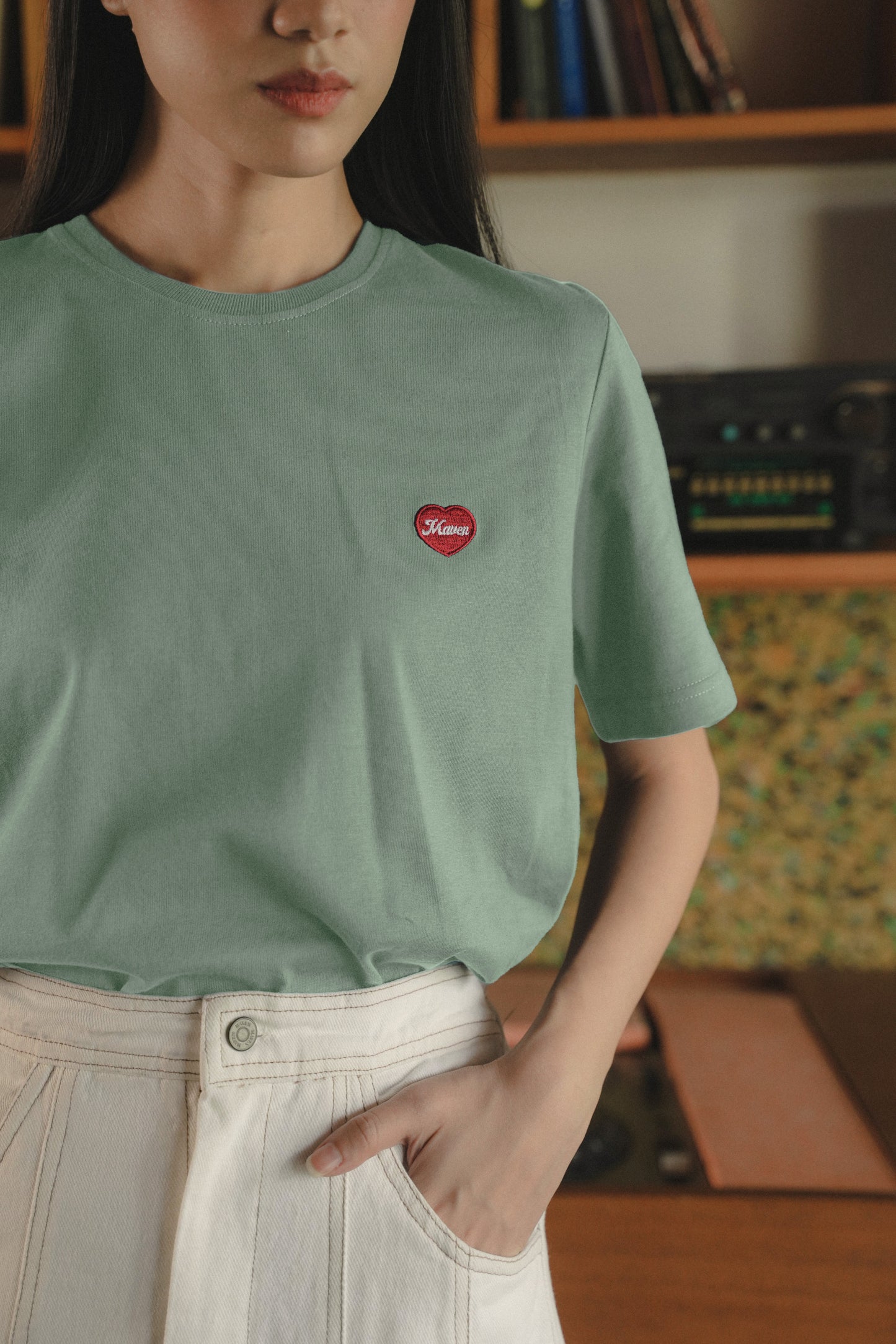 TYANN UNISEX TEES IN SAGE