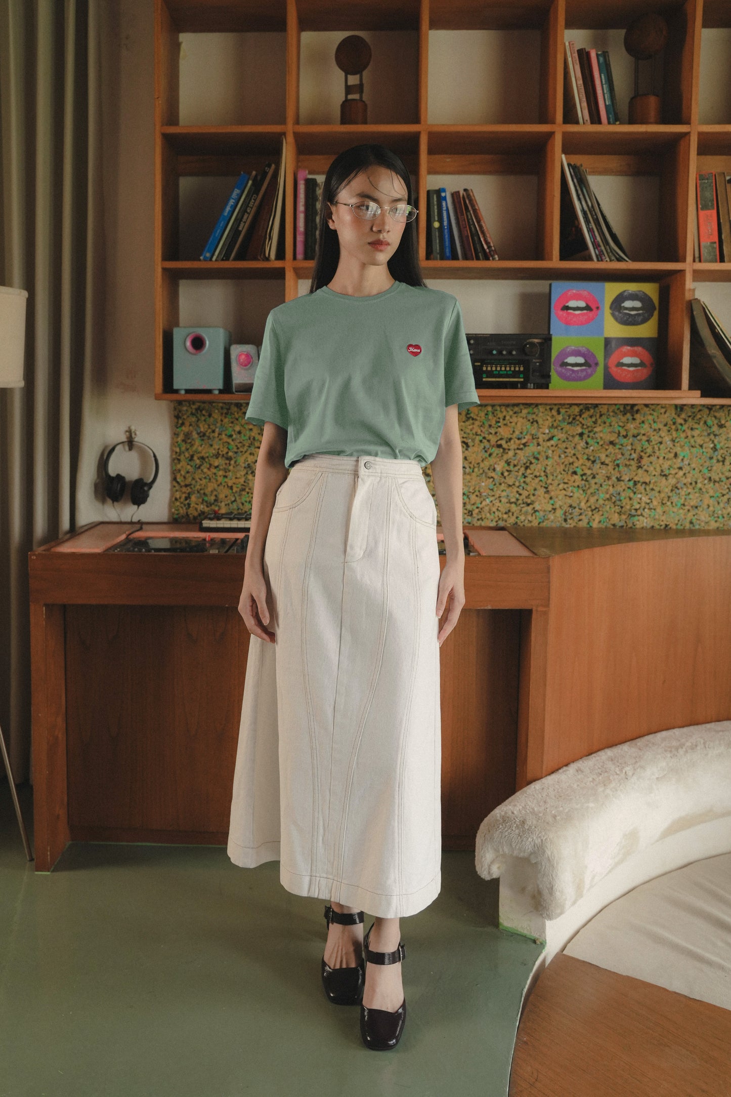 TYANN UNISEX TEES IN SAGE