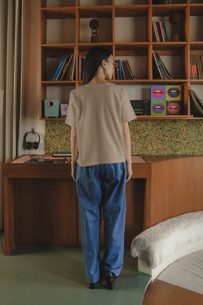 TYANN UNISEX TEES IN SESAME
