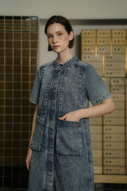 WYNNE DRESS FROST INDIGO