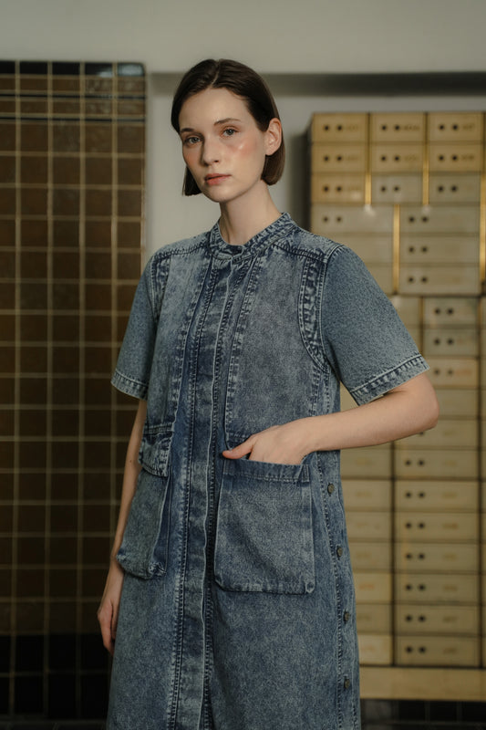 WYNNE DRESS FROST INDIGO