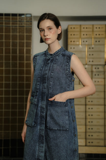 WYNNE DRESS FROST INDIGO