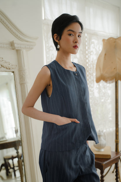 AYA VEST IN CERULEAN