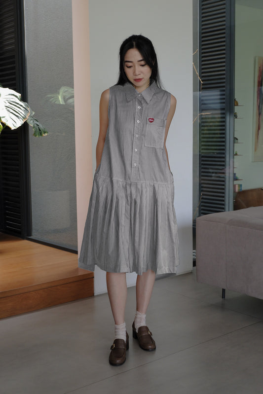JORDIE DRESS IN BLACK SESAME