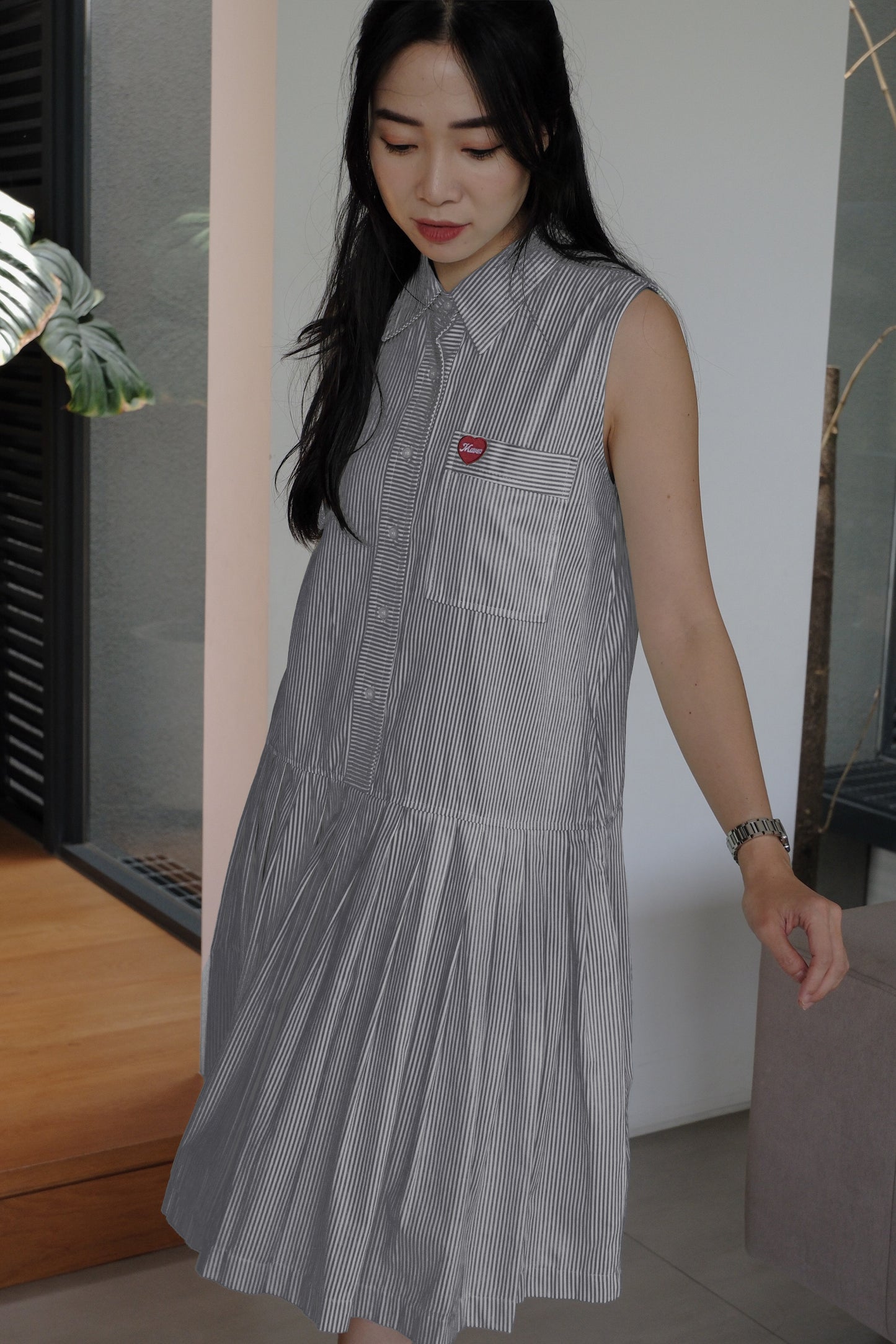 JORDIE DRESS IN BLACK SESAME