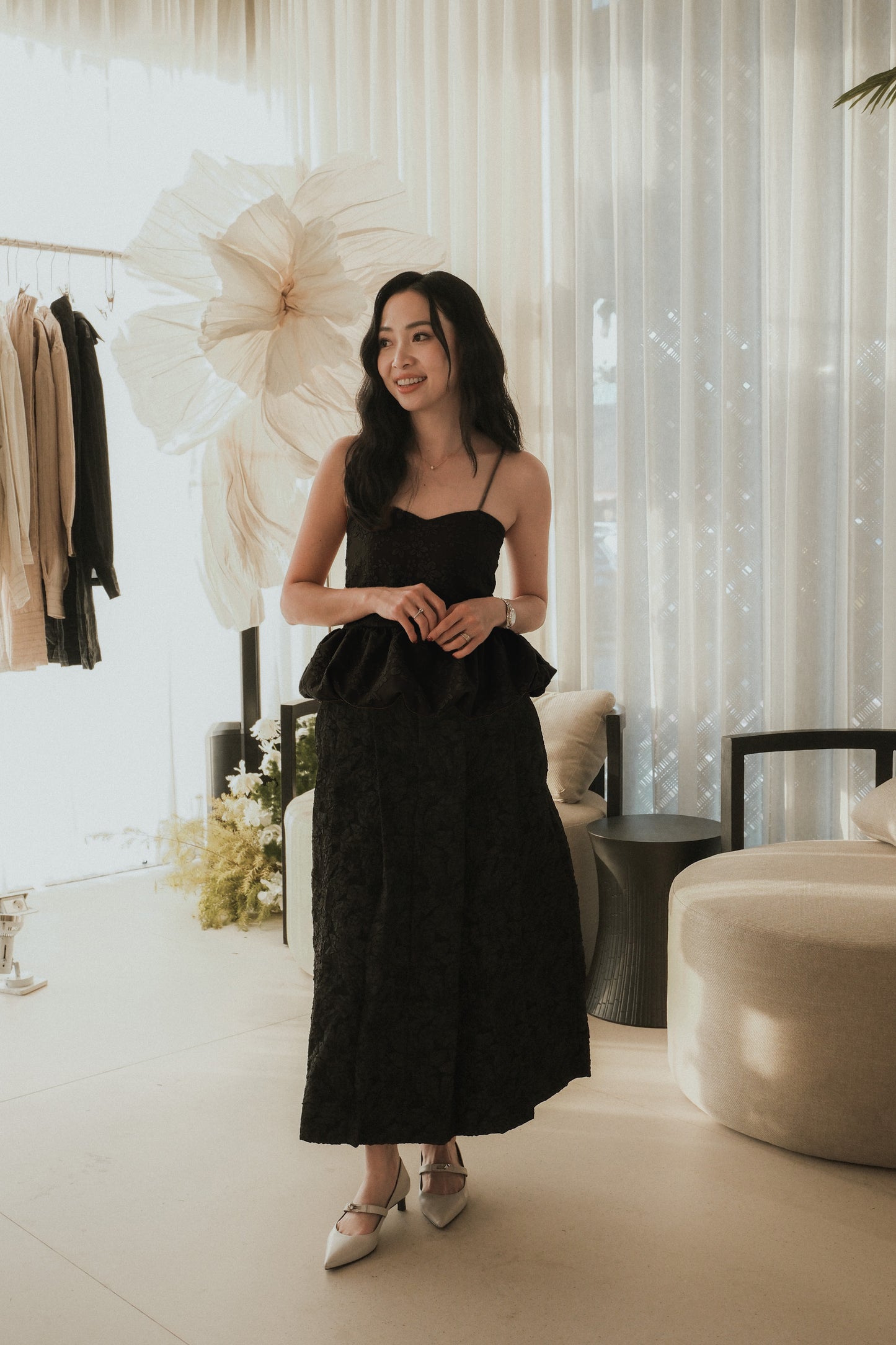 ESTHER TANK JACQUARD IN NOIR