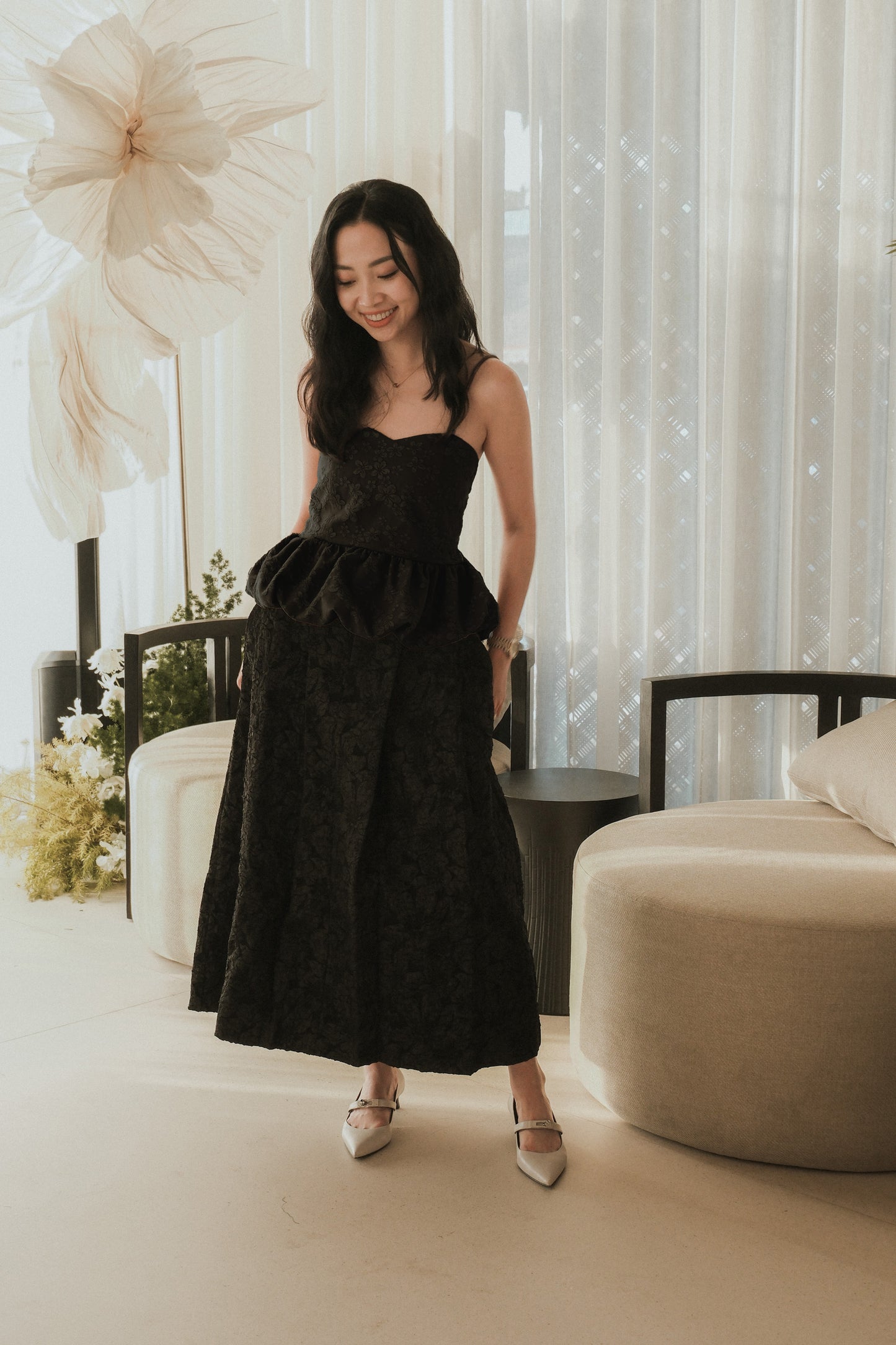 ESTHER TANK JACQUARD IN NOIR