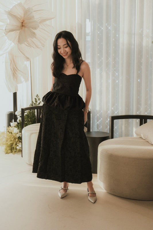 ESTHER TANK JACQUARD IN NOIR