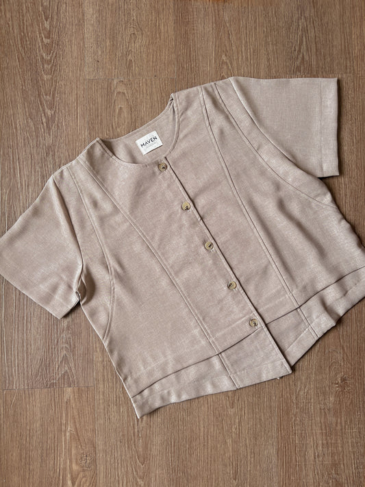 DEFECT 15% - NEGISHI TOP SLEEVE IN GRANOLA