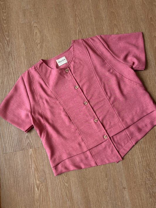 DEFECT 15% - NEGISHI TOP SLEEVE IN PINK FLAMBE