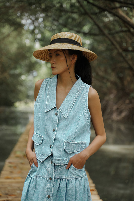 TROCADERO VEST IN SUNBLEACH