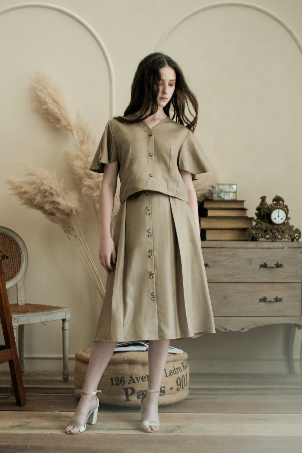 ALAIA TOP IN RIPE OLIVE