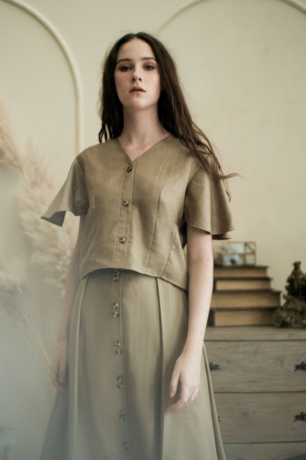 ALAIA TOP IN RIPE OLIVE