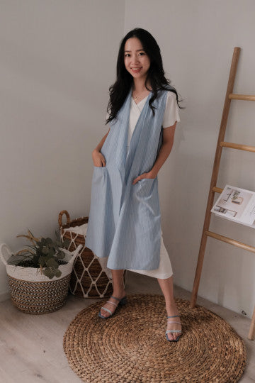 MOSES OUTER IN STRIPE BABY BLUE