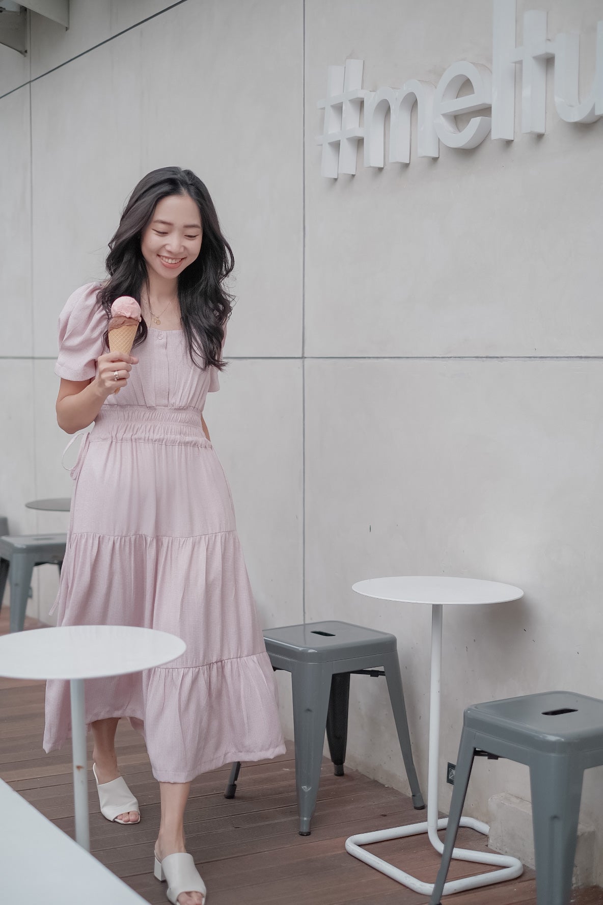 LEIKA DRESS IN PALE ROSE