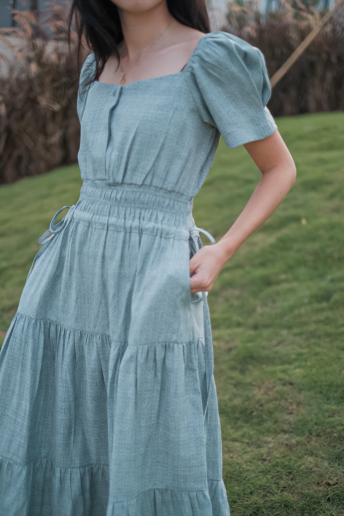 LEIKA DRESS IN GRASSHOPPER